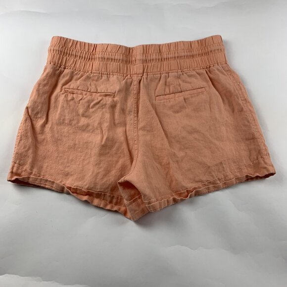 Athleta Orange Sorbet Linen Cabo Pull On Shorts 12 - Picture 4 of 4